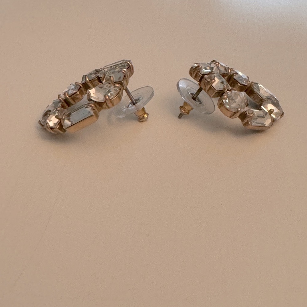 Nwot J.Crew Rhinestone Circle Statement Earrings - image 2